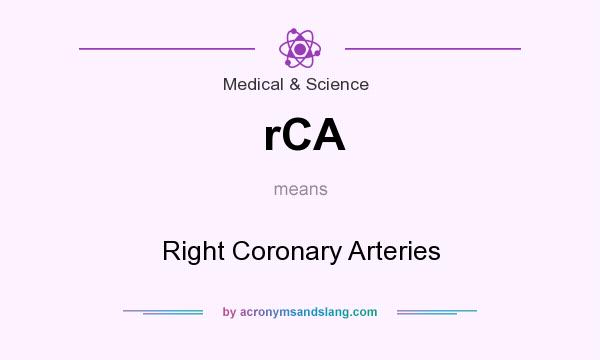 What does rCA mean? It stands for Right Coronary Arteries