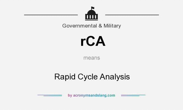What does rCA mean? It stands for Rapid Cycle Analysis