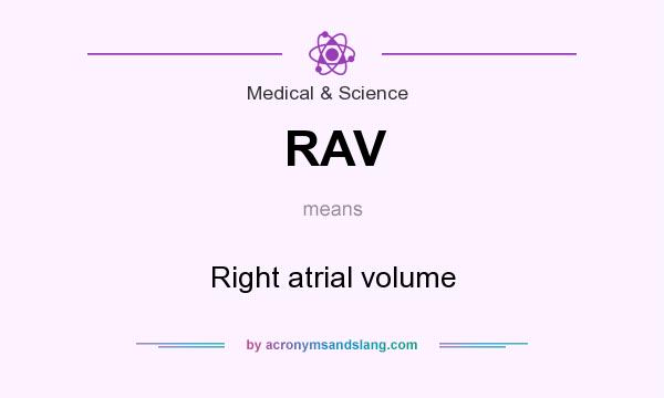 What does RAV mean? It stands for Right atrial volume