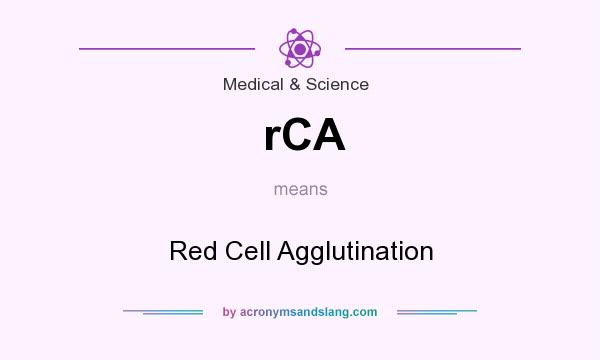 What does rCA mean? It stands for Red Cell Agglutination