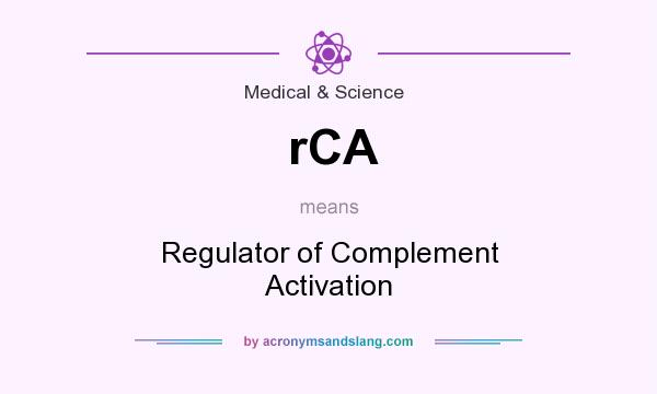 What does rCA mean? It stands for Regulator of Complement Activation