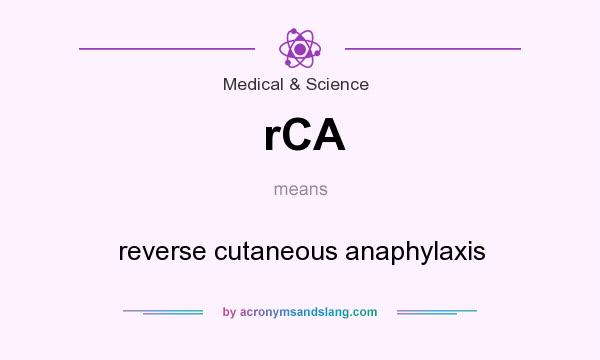 What does rCA mean? It stands for reverse cutaneous anaphylaxis