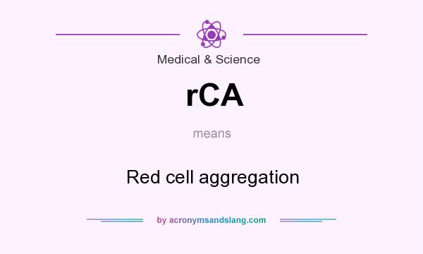 What does rCA mean? It stands for Red cell aggregation