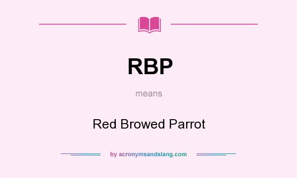 What does RBP mean? It stands for Red Browed Parrot