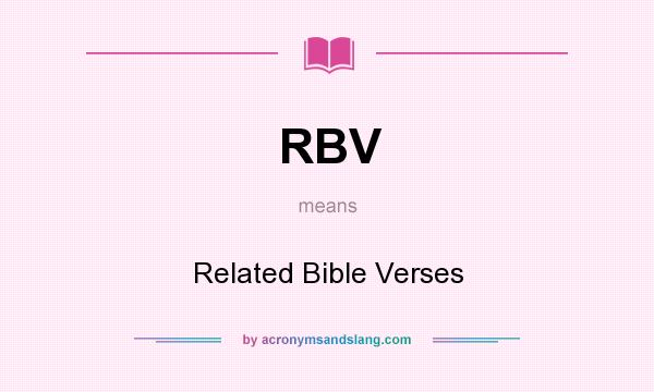 What does RBV mean? It stands for Related Bible Verses