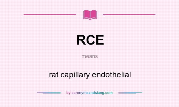 What does RCE mean? It stands for rat capillary endothelial