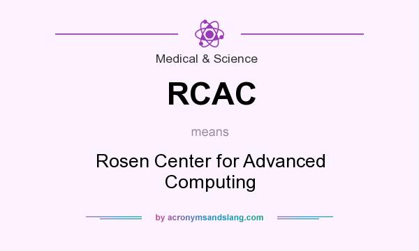 What does RCAC mean? It stands for Rosen Center for Advanced Computing