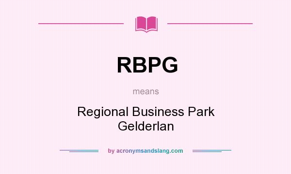 What does RBPG mean? It stands for Regional Business Park Gelderlan