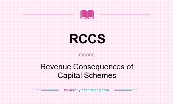 What does RCCS mean? It stands for Revenue Consequences of Capital Schemes