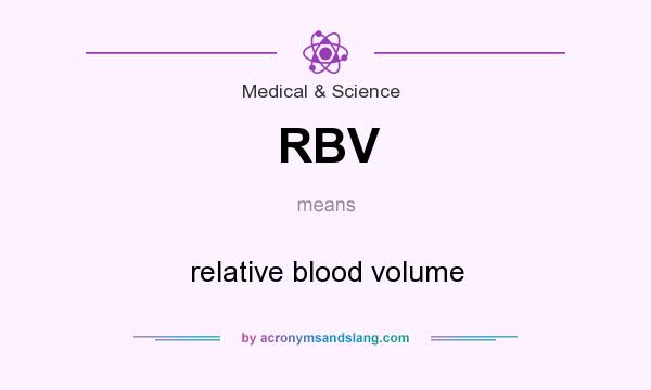 What does RBV mean? It stands for relative blood volume