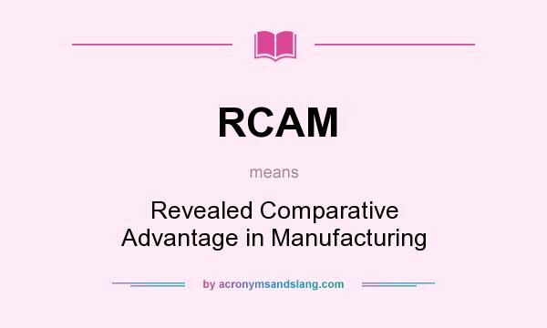 What does RCAM mean? It stands for Revealed Comparative Advantage in Manufacturing