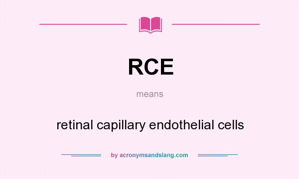 What does RCE mean? It stands for retinal capillary endothelial cells