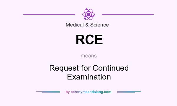What does RCE mean? It stands for Request for Continued Examination