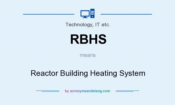 What does RBHS mean? It stands for Reactor Building Heating System