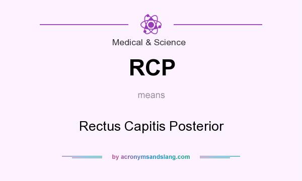 What does RCP mean? It stands for Rectus Capitis Posterior
