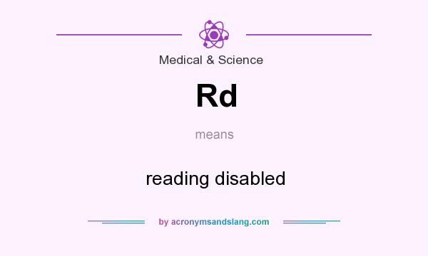 What does Rd mean? It stands for reading disabled
