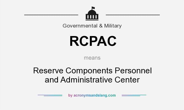 What does RCPAC mean? It stands for Reserve Components Personnel and Administrative Center