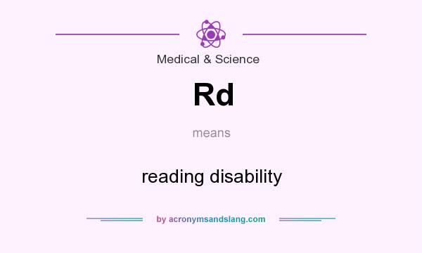 What does Rd mean? It stands for reading disability