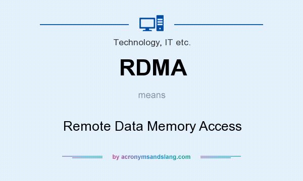 What does RDMA mean? It stands for Remote Data Memory Access