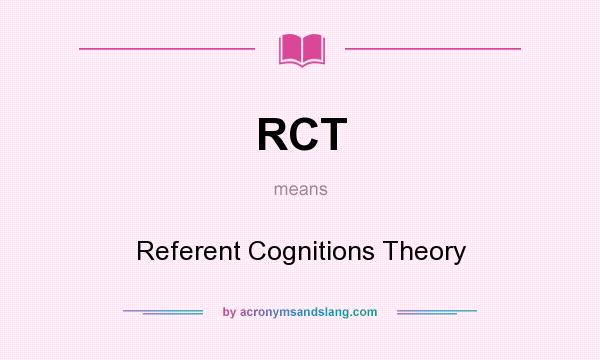 What does RCT mean? It stands for Referent Cognitions Theory