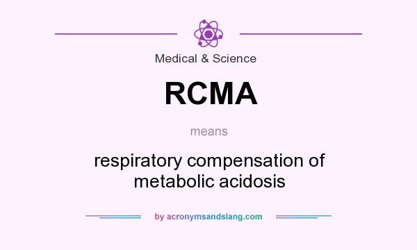 What does RCMA mean? It stands for respiratory compensation of metabolic acidosis