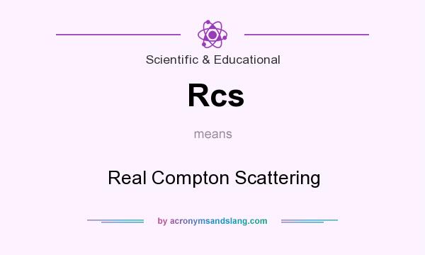 What does Rcs mean? It stands for Real Compton Scattering
