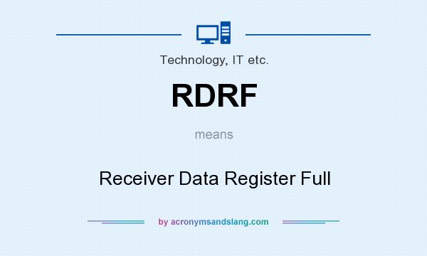 What does RDRF mean? It stands for Receiver Data Register Full