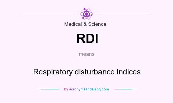 What does RDI mean? It stands for Respiratory disturbance indices