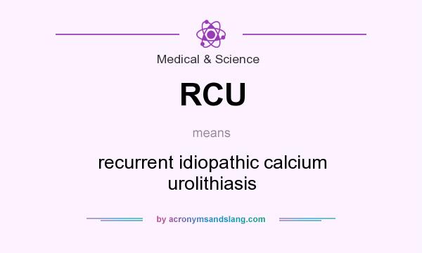 What does RCU mean? It stands for recurrent idiopathic calcium urolithiasis