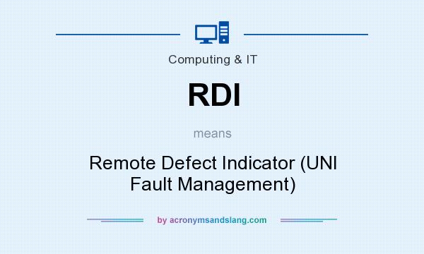 What does RDI mean? It stands for Remote Defect Indicator (UNI Fault Management)