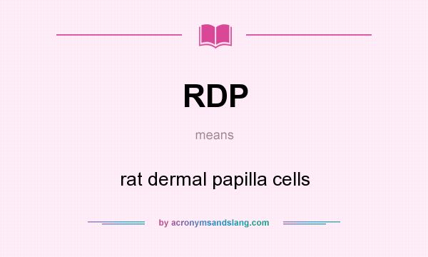 What does RDP mean? It stands for rat dermal papilla cells