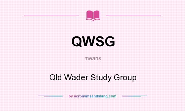 What does QWSG mean? It stands for Qld Wader Study Group