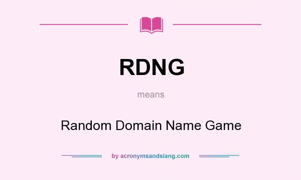 What does RDNG mean? It stands for Random Domain Name Game