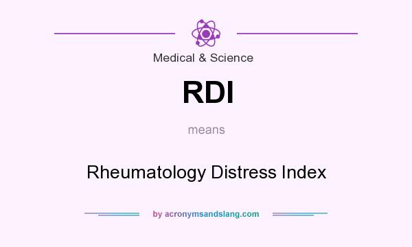 What does RDI mean? It stands for Rheumatology Distress Index