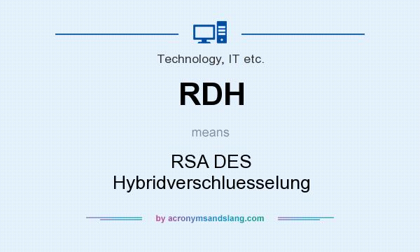 What does RDH mean? It stands for RSA DES Hybridverschluesselung