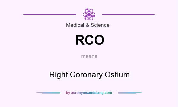 What does RCO mean? It stands for Right Coronary Ostium