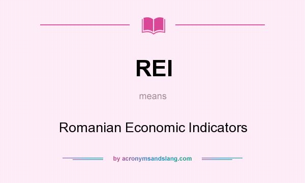 What does REI mean? It stands for Romanian Economic Indicators