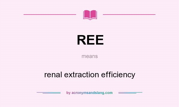 What does REE mean? It stands for renal extraction efficiency