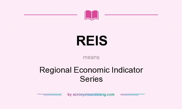 What does REIS mean? It stands for Regional Economic Indicator Series