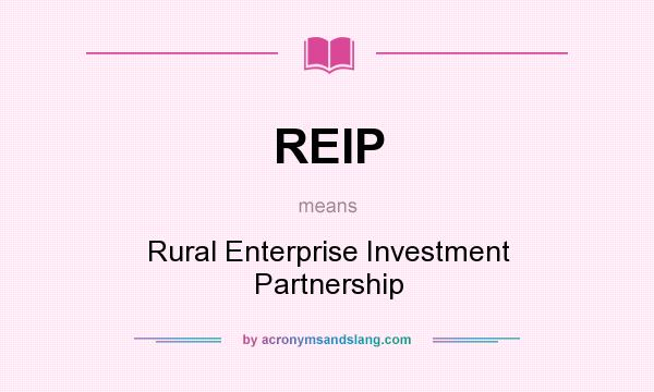 What does REIP mean? It stands for Rural Enterprise Investment Partnership