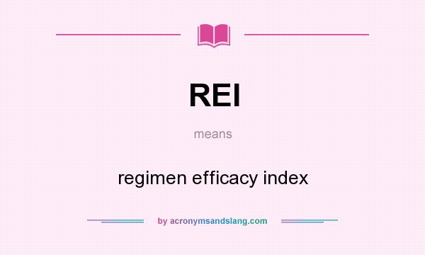 What does REI mean? It stands for regimen efficacy index