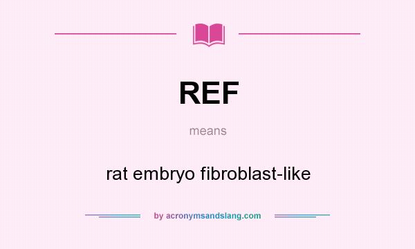 What does REF mean? It stands for rat embryo fibroblast-like