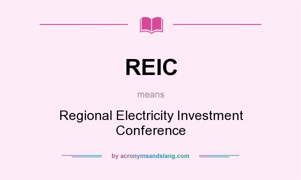 What does REIC mean? It stands for Regional Electricity Investment Conference