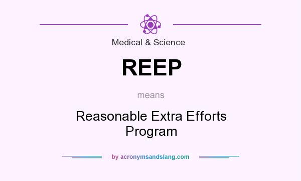 What does REEP mean? It stands for Reasonable Extra Efforts Program