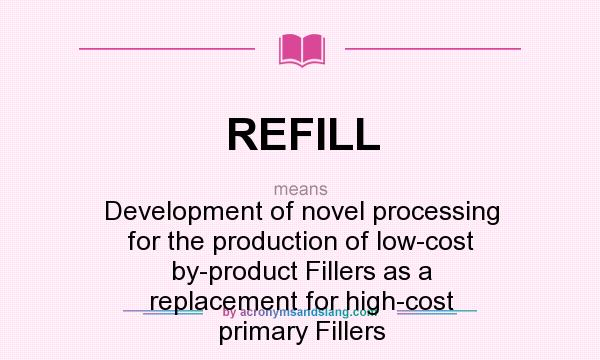 What does REFILL mean? It stands for Development of novel processing for the production of low-cost by-product Fillers as a replacement for high-cost primary Fillers