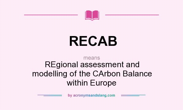 What does RECAB mean? It stands for REgional assessment and modelling of the CArbon Balance within Europe