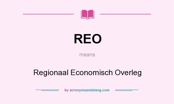 What does REO mean? It stands for Regionaal Economisch Overleg