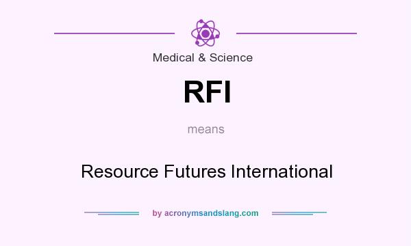 What does RFI mean? It stands for Resource Futures International