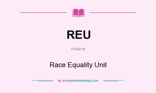 What does REU mean? It stands for Race Equality Unit