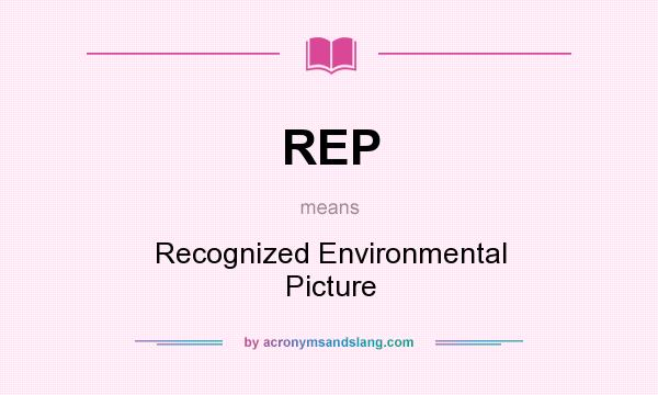 What does REP mean? It stands for Recognized Environmental Picture